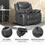Ensemble de 2 fauteuils inclinables manuels en similicuir avec massage vibratoire et chaleur lombaire, canapé inclinable simple réglable avec poche de rangement latérale, fauteuils ergonomiques pour le salon, la chambre à coucher et le cinéma maison-105706546