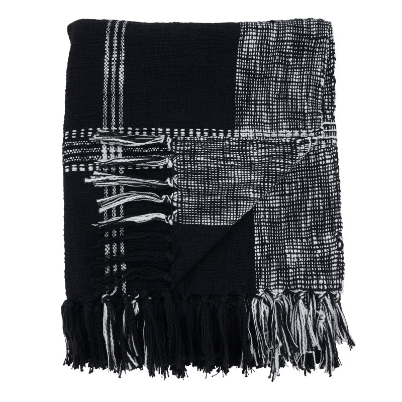 Couverture en coton Chelse, Noir