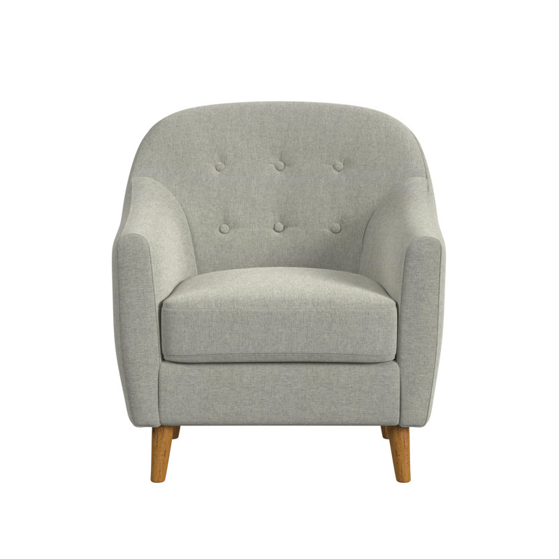 Fauteuil rembourré Briteny, Polyester gris