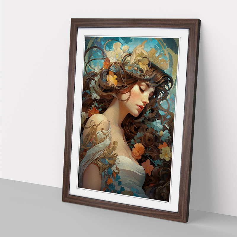 Single Picture Frame Print on Wood, 34cm H x 25cm W, Walnut Framed