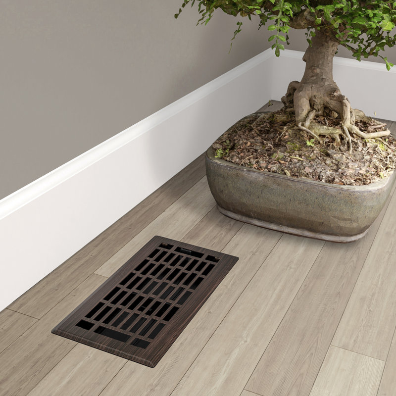 Registre de plancher Geneva, L 10 po x l 4 po x H 1,31 po, Bronze huilé