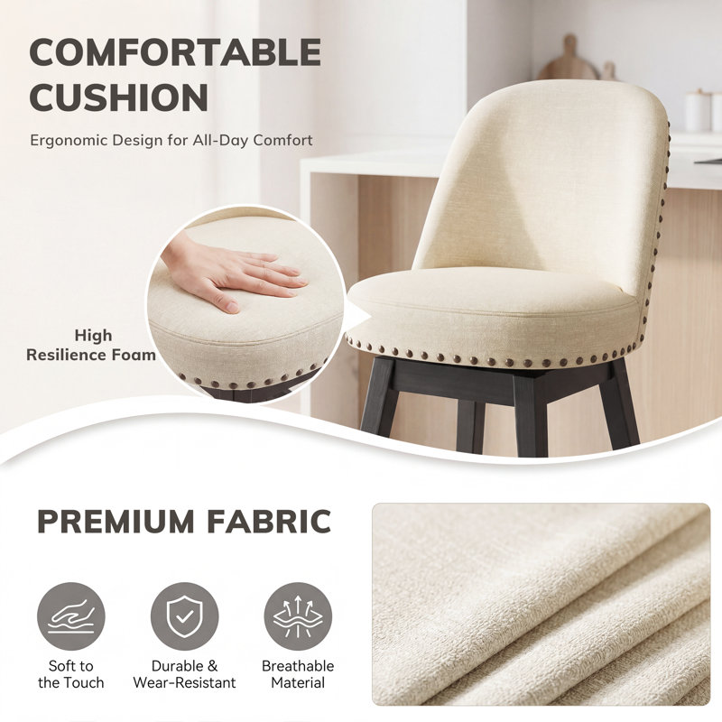 Swivel Counter Stool, Beige