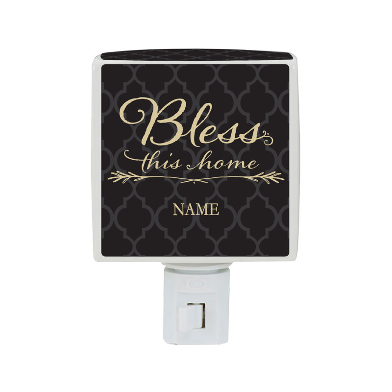 Veilleuse Bless This Home avec nom personnalisé imprimé