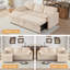 Canapé-lit rembourré 83,3 po avec rangement USB-1488358407