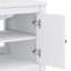 Meuble-lavabo contemporain élégant avec lavabo délicat en céramique et tablette ouverte-129392922