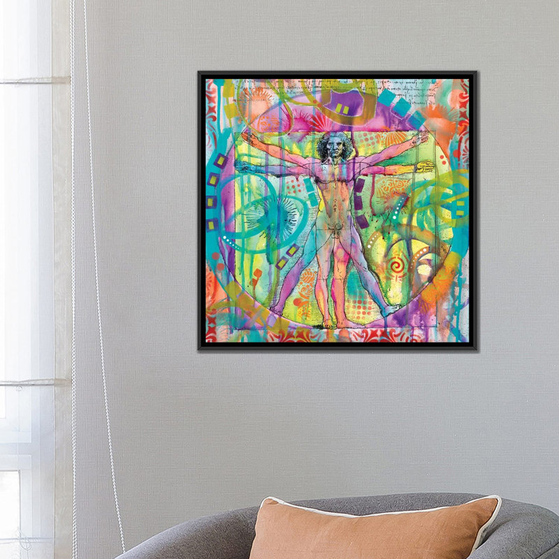 « vitruvian man », impression sur toile, H 12 po x l 12 po x P 0,75 po, Pas de tapis, Toile tendue