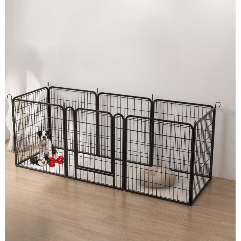 Panel Iron Exercise Pen With Door, 39.37" H x 52.36" W x 52.36" D