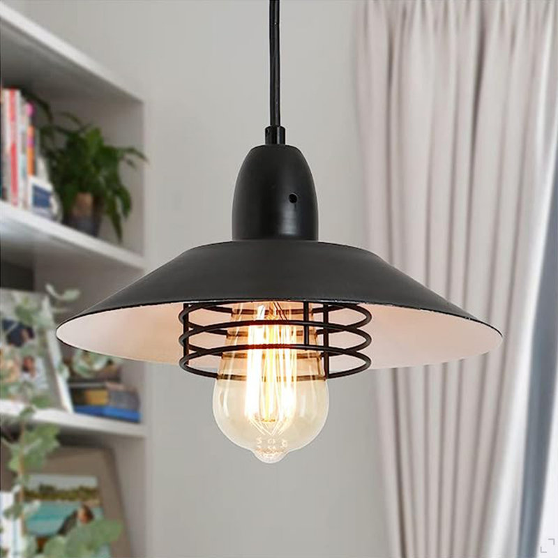 Luminaire suspendu noir Farmhouse | Cage à ressort réglable pour îlot de cuisine