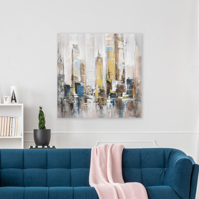 Bâtiments abstraits - peinture sur toile tendue