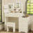 Fashionable Vanity Table With Lights & Mirror, 3 Lighting Modes, White, Bedroom Storage, Adjustable Shelf Modern Makeup Chair And - Shelves, Multiple