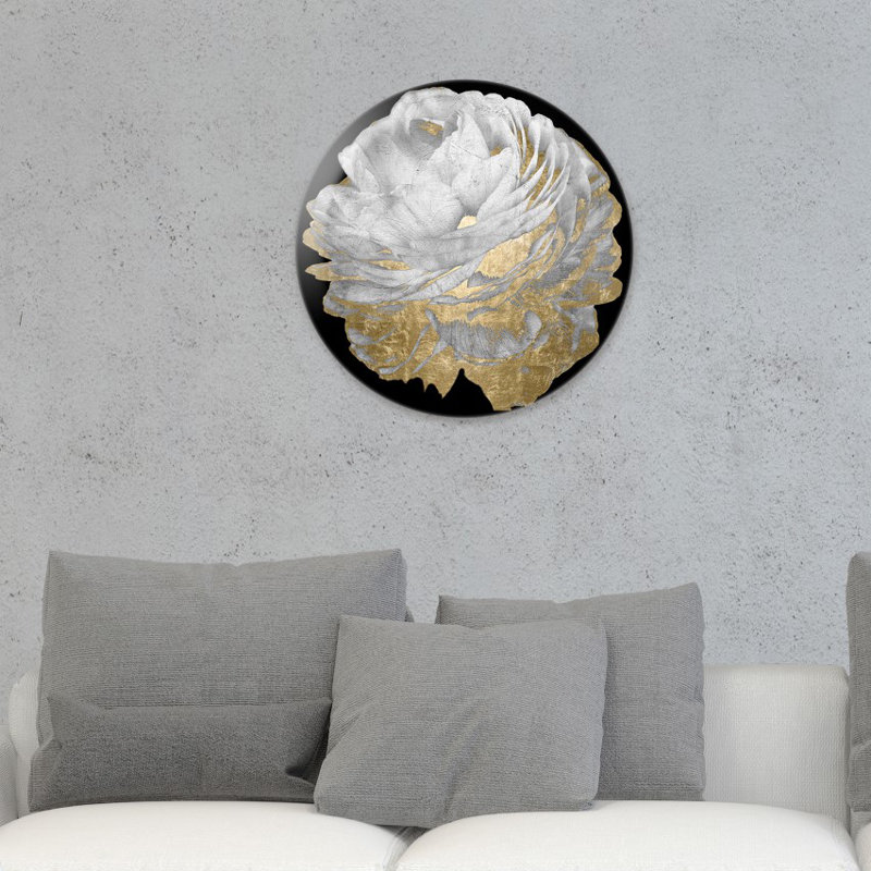 Gold And Light Floral Print by Oliver Gal, 24" H x 24" W