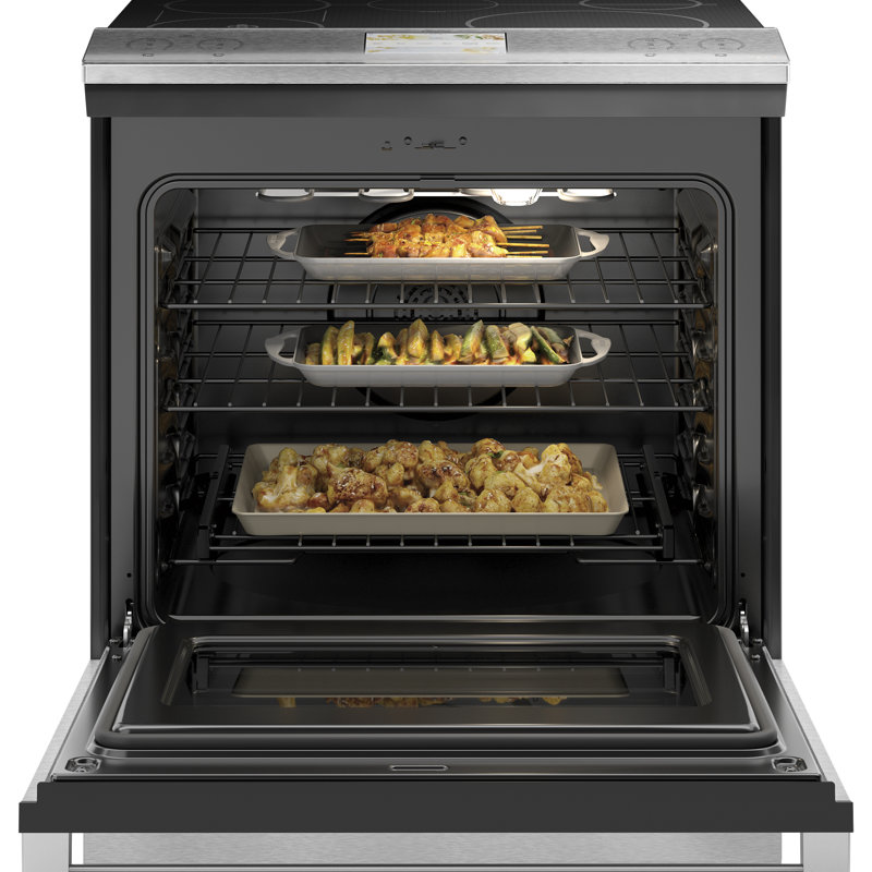 Café 30" 5.3 cu. ft. Smart Slide-in Electric Range with Convection, Induction Cooktop, and In-Oven Camera