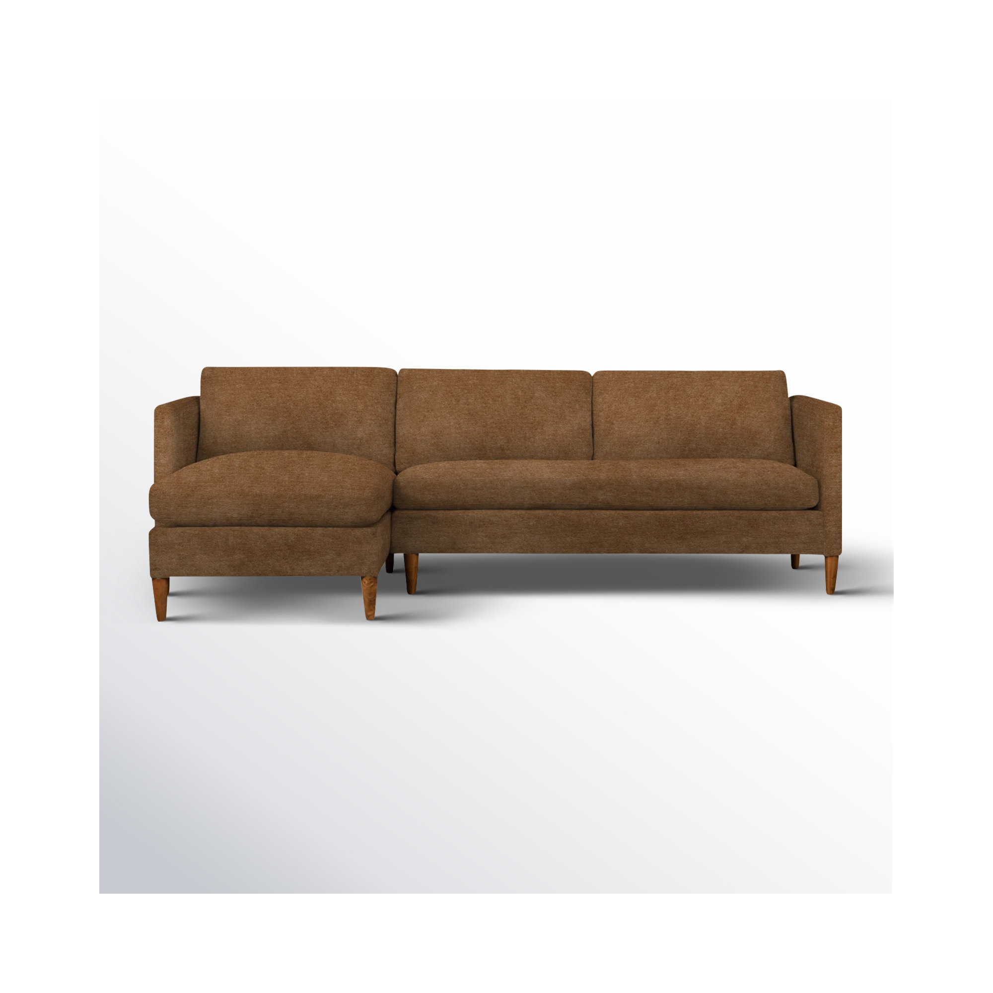 Clifford 2 - Piece Upholstered Custom Sectional, Nave Bark Performance Distressed Velvet, Left Hand Facing