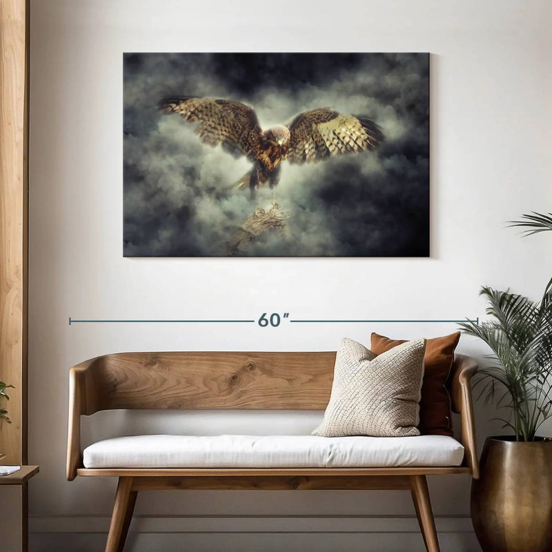 Aigle à tête blanche fumé Crowle, H 30 po x l 45 po