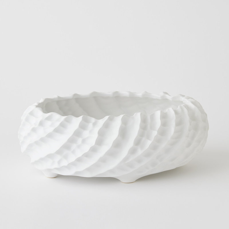 Cadoret Bowl-Sm, 4.5" H x 12" W x 12" D, Matte White