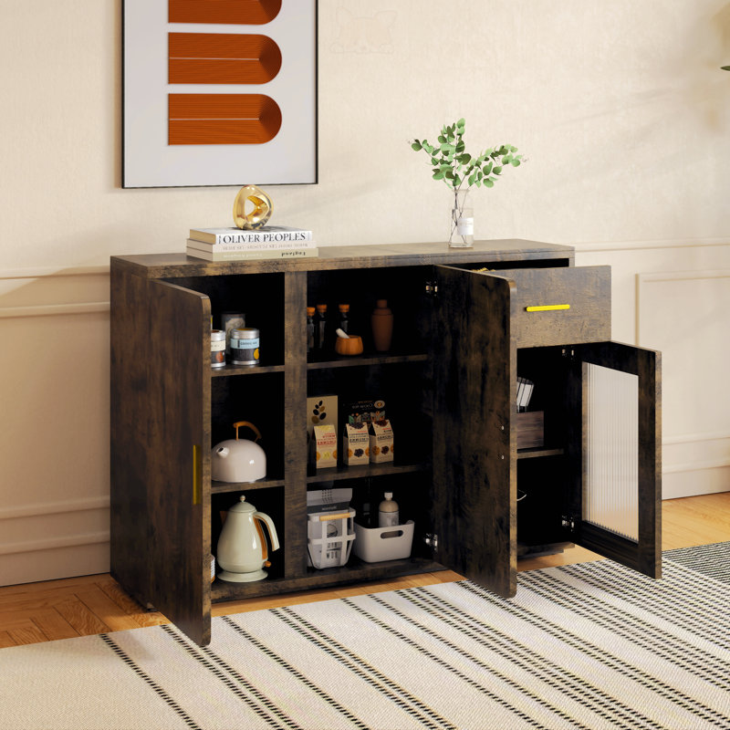 Storage Cabinet, Buffet Cabinet, Sideboard And Buffet Storage with Dining cabinet,Office credenza, Brown