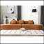 Canapé combiné Boneless, courbé, canapé en tissu éponge, canapé minimaliste dans le salon, appartement, aucun assemblage requis, trois coussins-1934228088