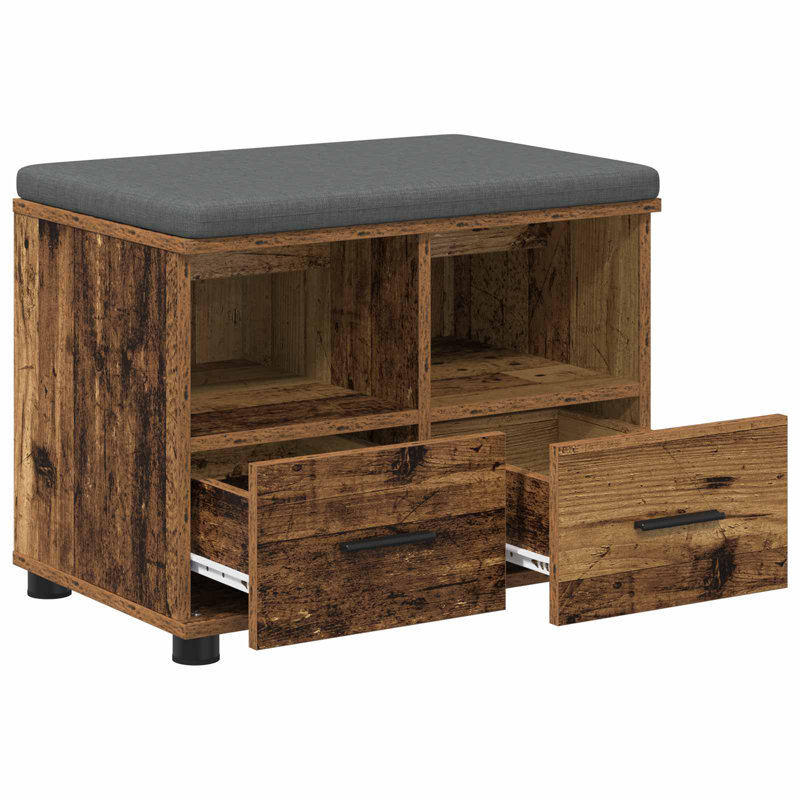 Storage Bench, 46cm H x 60cm W x 38cm D, Old Wood