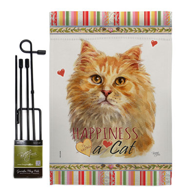 Ensemble de drapeaux de jardin gris gris à motif de chat 13 po x 18,5 po