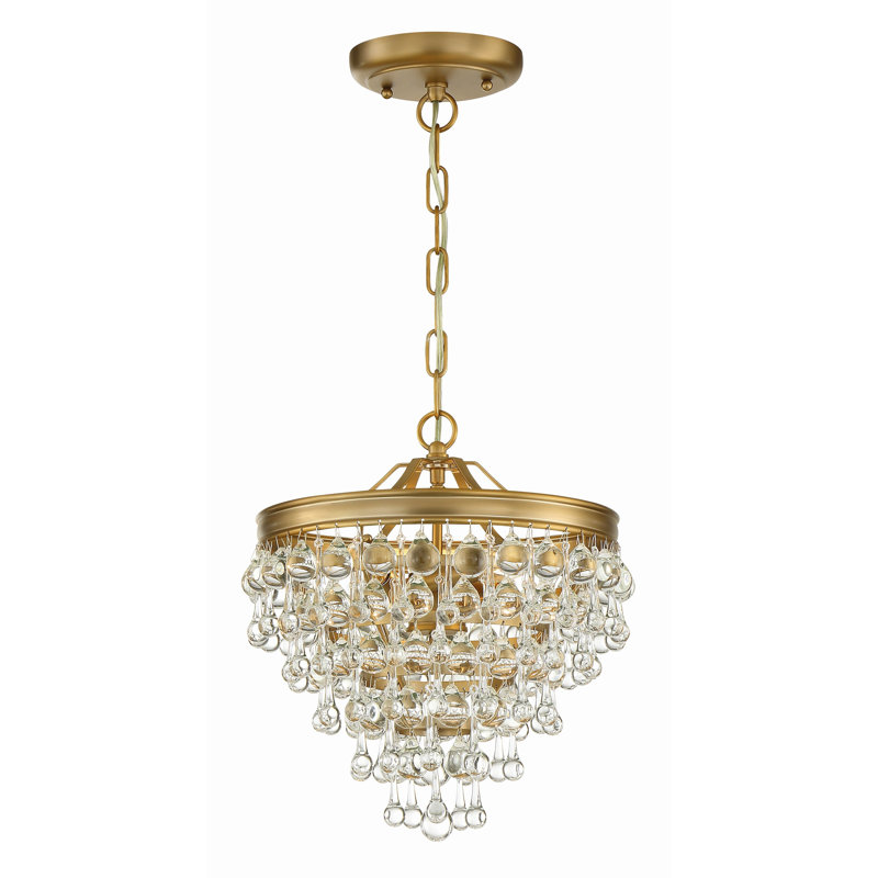 Luminaire suspendu à 3 lumières avec accents en cristal Alto