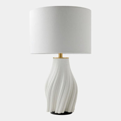 Plumb Wave Lamp-Matte White 25"H x 15"W x 15"D Accent Table Lamp