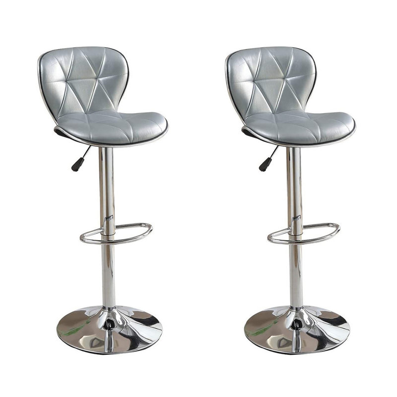 Tabourets de bar rembourrés (ensemble de 2), Argent argent
