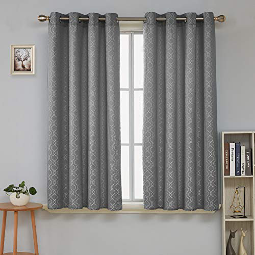 Emmagrace Blackout Curtain Pair, Gray, 52" W x 54" L