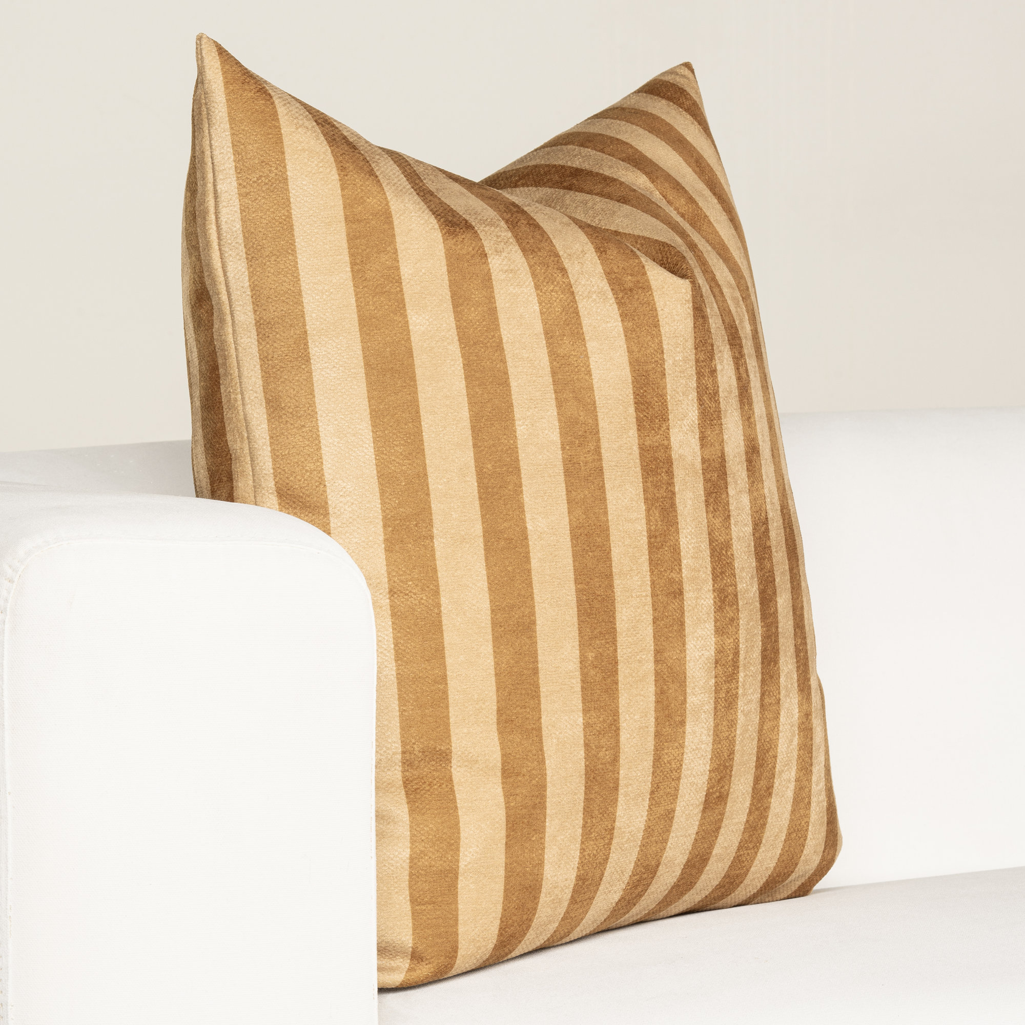 Birch Lane Metro Stripe Throw Pillow Throw, Yellow Striped, Feather, Square 17"