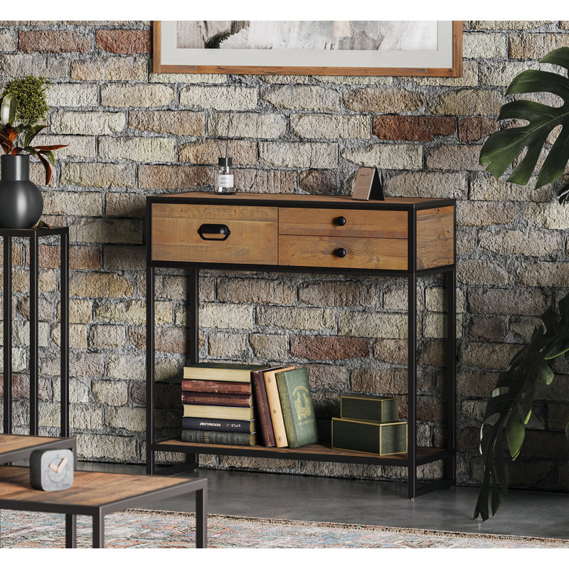 Ooki Solid Wood Top Console Table, 79 H x 80 W x 35 D cm