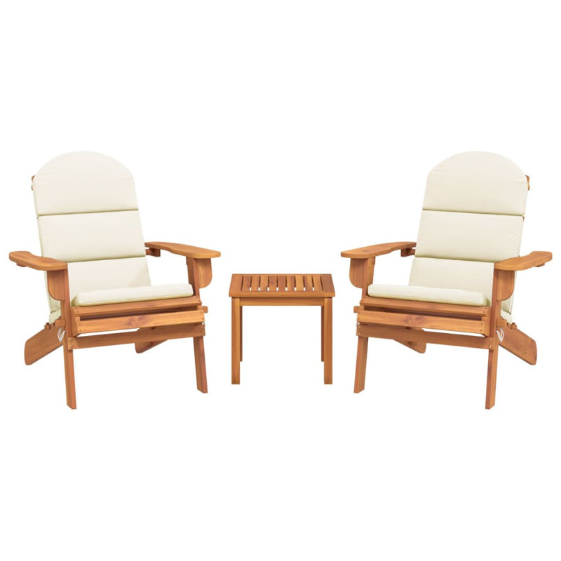 Ensemble de chaises Adirondack pour l'extérieur Reiff, Brun / blanc