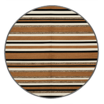 Washable Adobe White Striped Area Rug