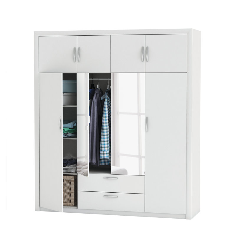 Mullican 6 Door Wardrobe, Pearl white