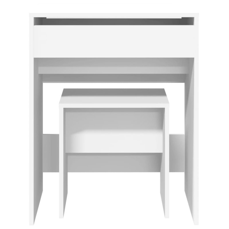Dressing Table with Mirror, White