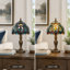 Lampe de table 15 po Baroque Tiffany en verre coloré (ampoule incluse)