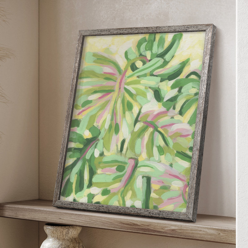 Expressive Palms II Framed Print - Solid Wood