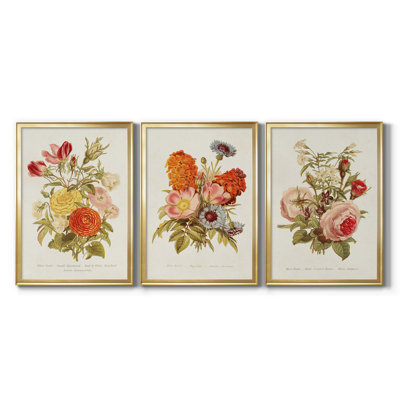 Antique Floral Bouquet I, reproduction encadrée de qualité supérieure - prête à être accrochée