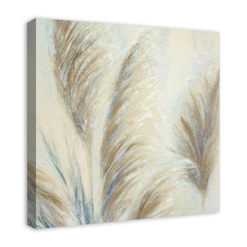 «Soft Painterly Pampas Grass» sur toile beige, H 24 po x l 24 po