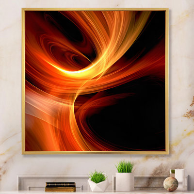 «Orange Abstract Warm Fractal Design III», reproduction sur toile encadrée