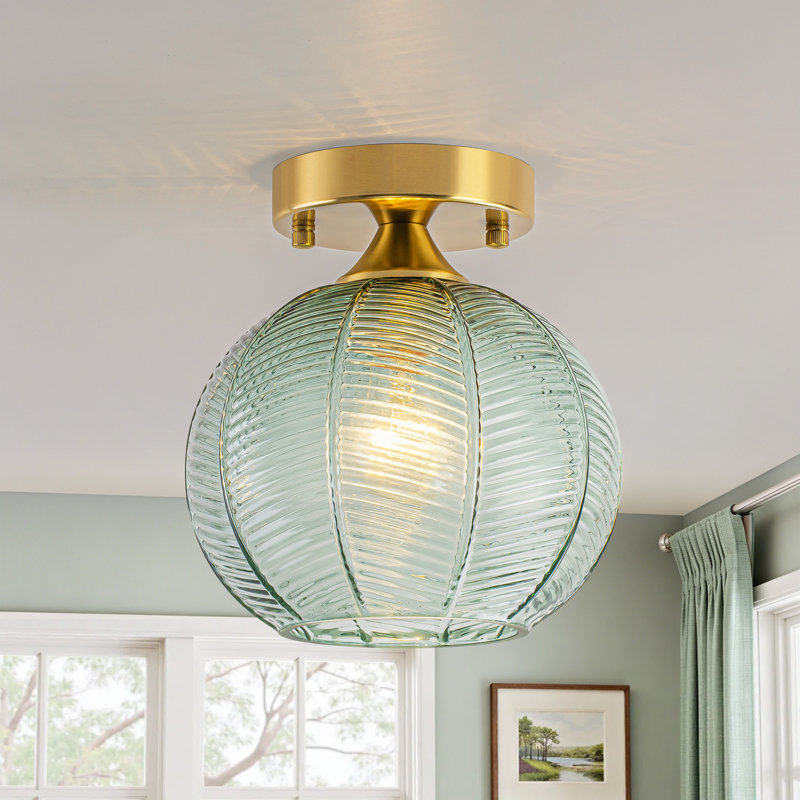 Plafonnier encastré en verre 1 lumière
