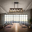 Lustre linéaire noir brun 32 lumières à 5 lumières 32 po, ferme moderne en métal-1478786126
