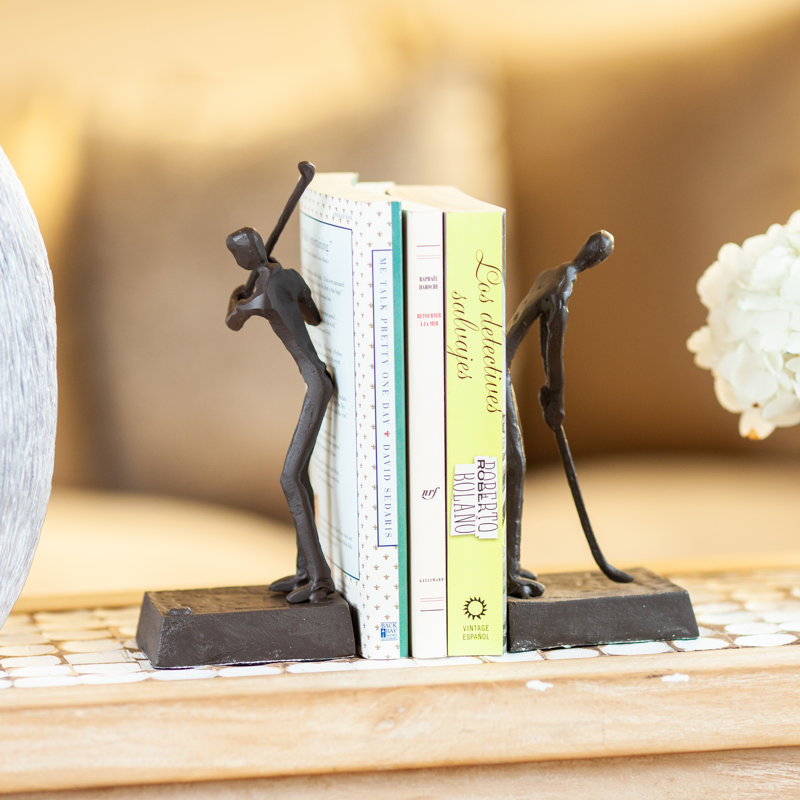 Ensemble de serre-livres en fer Golfers