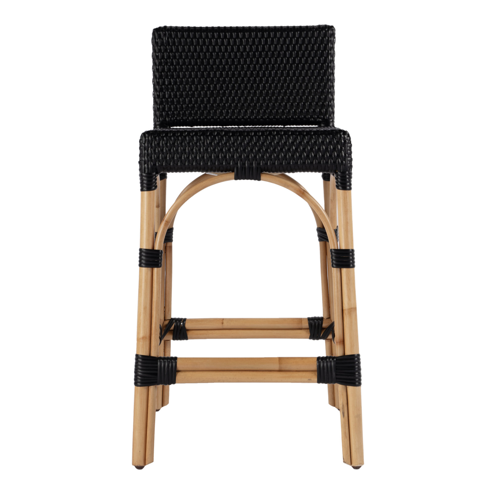 Estella Bar and Counter Stool, Black/Natural, Counter Stool (24" Seat Heigh)t
