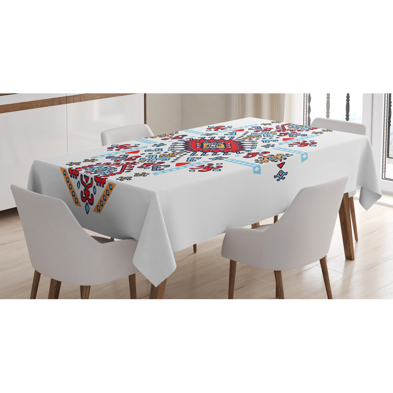 Geometric Dining Room Kitchen Tablecloth, 90" L x 60" W