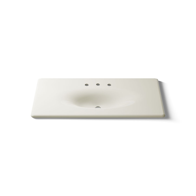 Dessus de salle de bain simple 44 po meuble-lavabo Iron Impressions, Biscuit, Centres de 8 po
