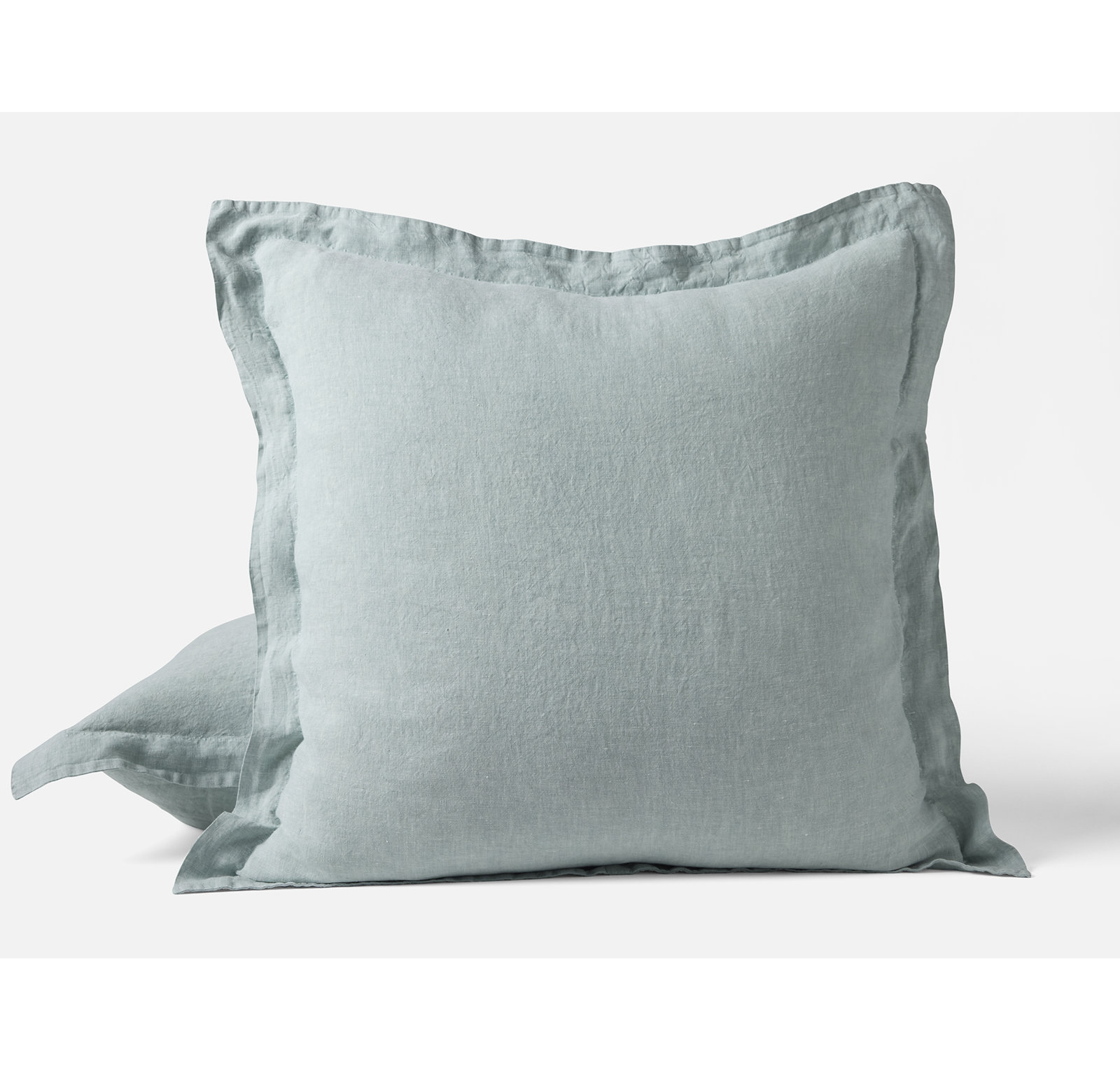 Organic Relaxed Linen Shams, Euro, Pacific Blue Chambray