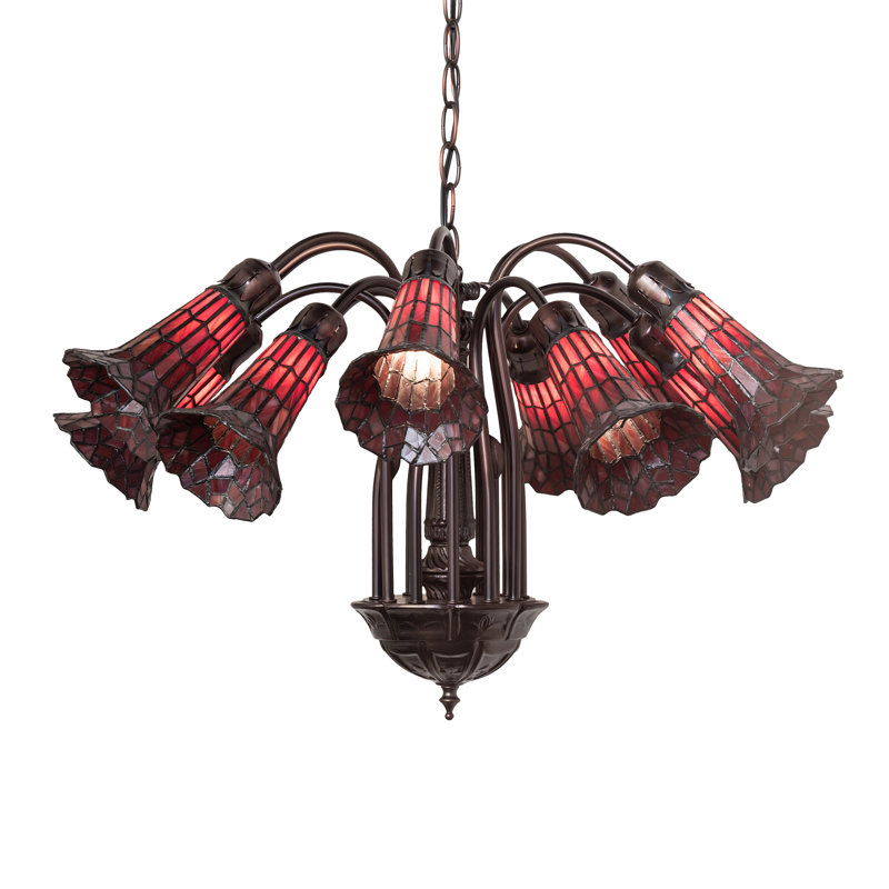 Grazio 12 - Light Chandelier, Red