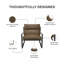 Chaise d'appoint rembourrée en similicuir Gatsby Camel