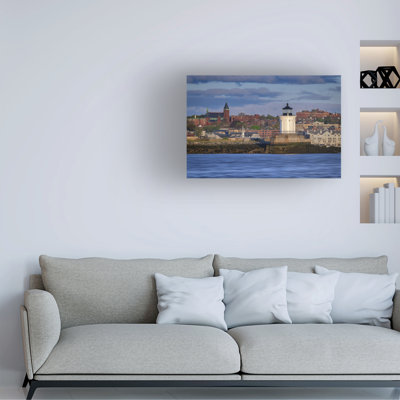 Wrapped Canvas Wall Art - Rick Berk 'Morning in Portland Harbor' Wall Art for Living Room, Bedroom, or Office Décor  - 22x32
