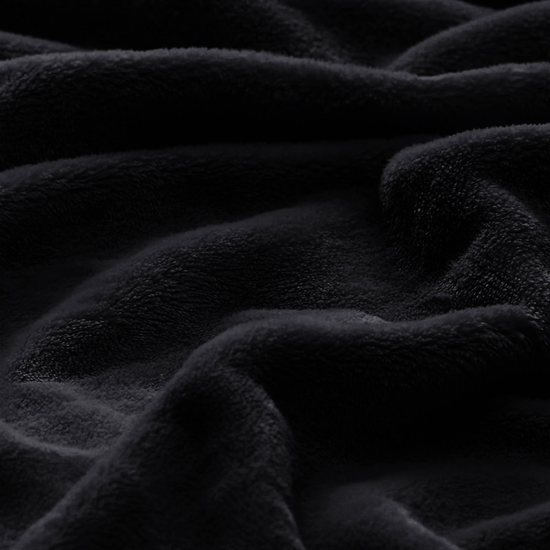 Luxury Mink Fleece Blanket - Ultra Soft, Warm & Lightweight Throw, Black, 200cm W x 240cm L