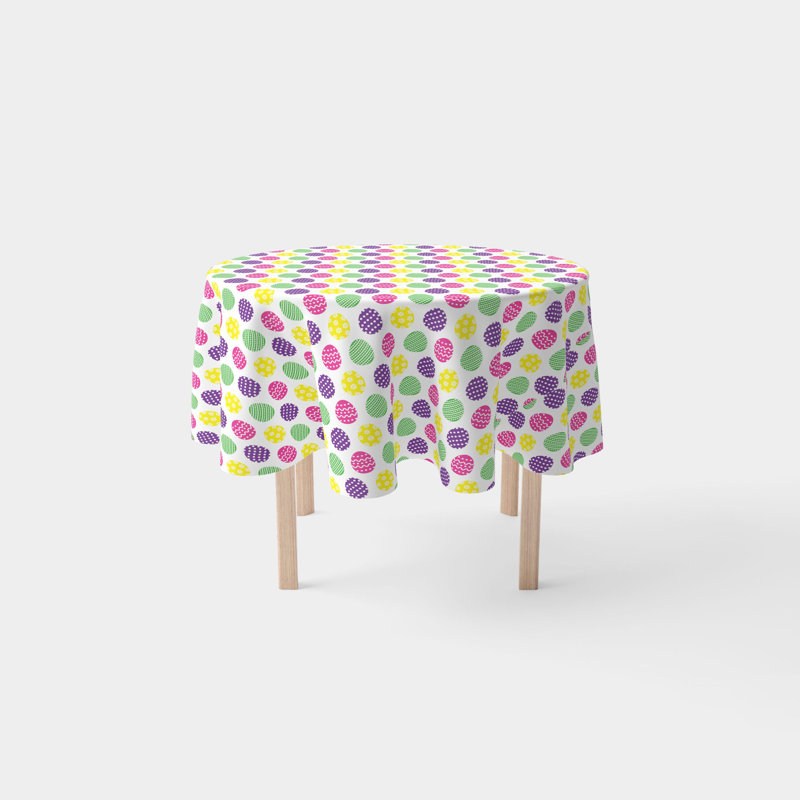 Sigrith Fun Easter Eggs Round Tablecloth, 90" x 90"